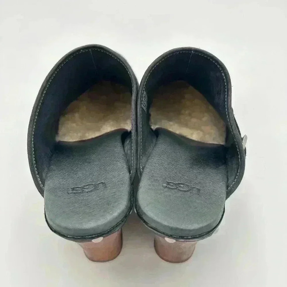 UGG Black Mules with Brown Wedge - Picture 9 of 13